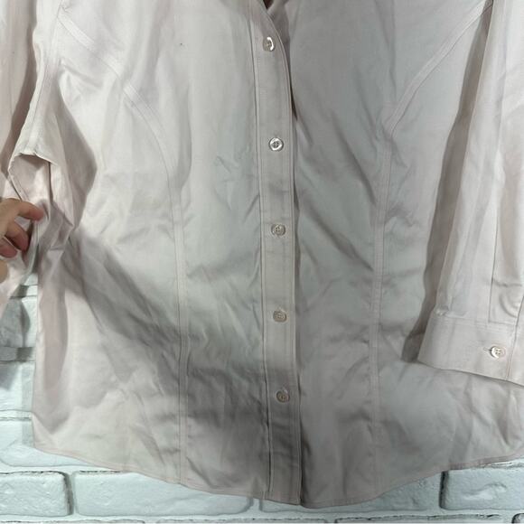 Chico's No Iron 100% Cotton 3/4 Sleeve Button Down Top Size 2 (US Large/12) - Picture 10 of 10